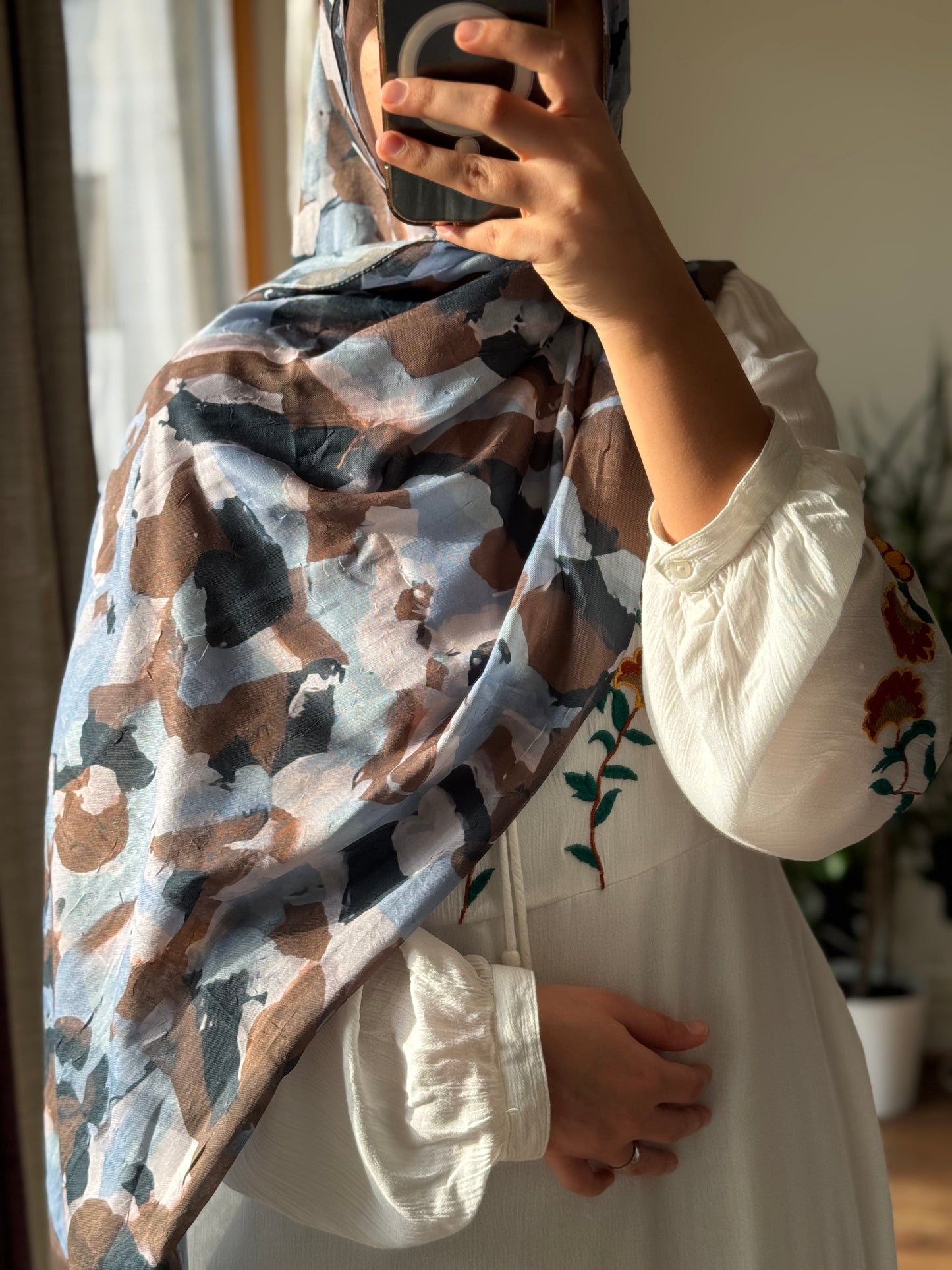 Printed Hijabs - Watercolor Collection- Blue