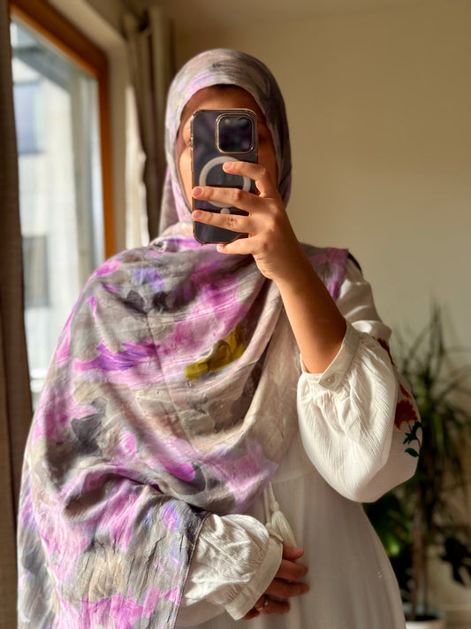 Printed Hijabs - Watercolor collection- Pink