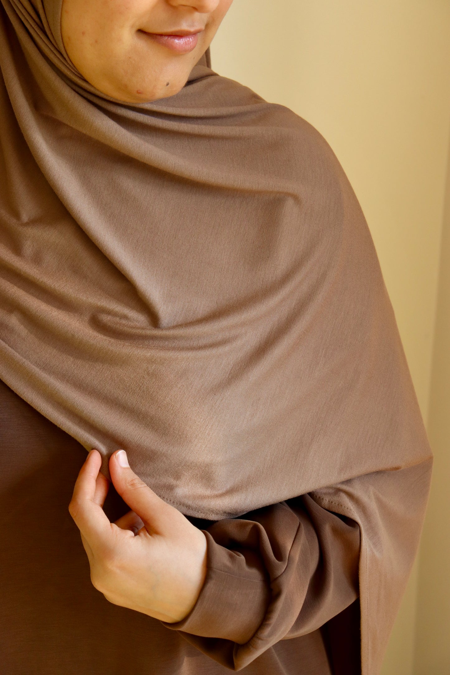 Bamboo Jersey Hijab - Mocha Brown