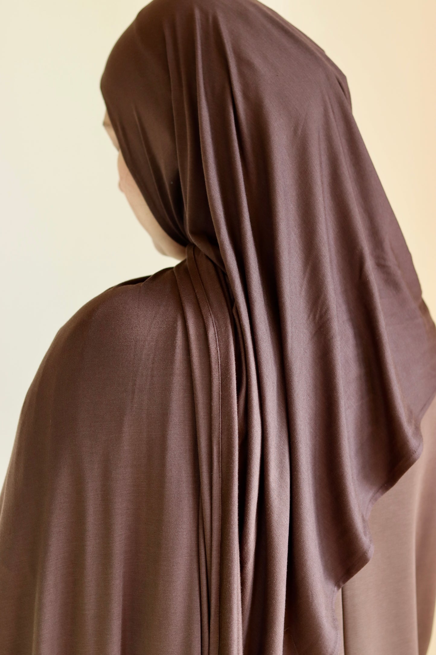 Bamboo Jersey Hijab - Coffee