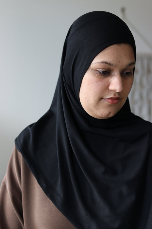 Bamboo Jersey Hijab - Black