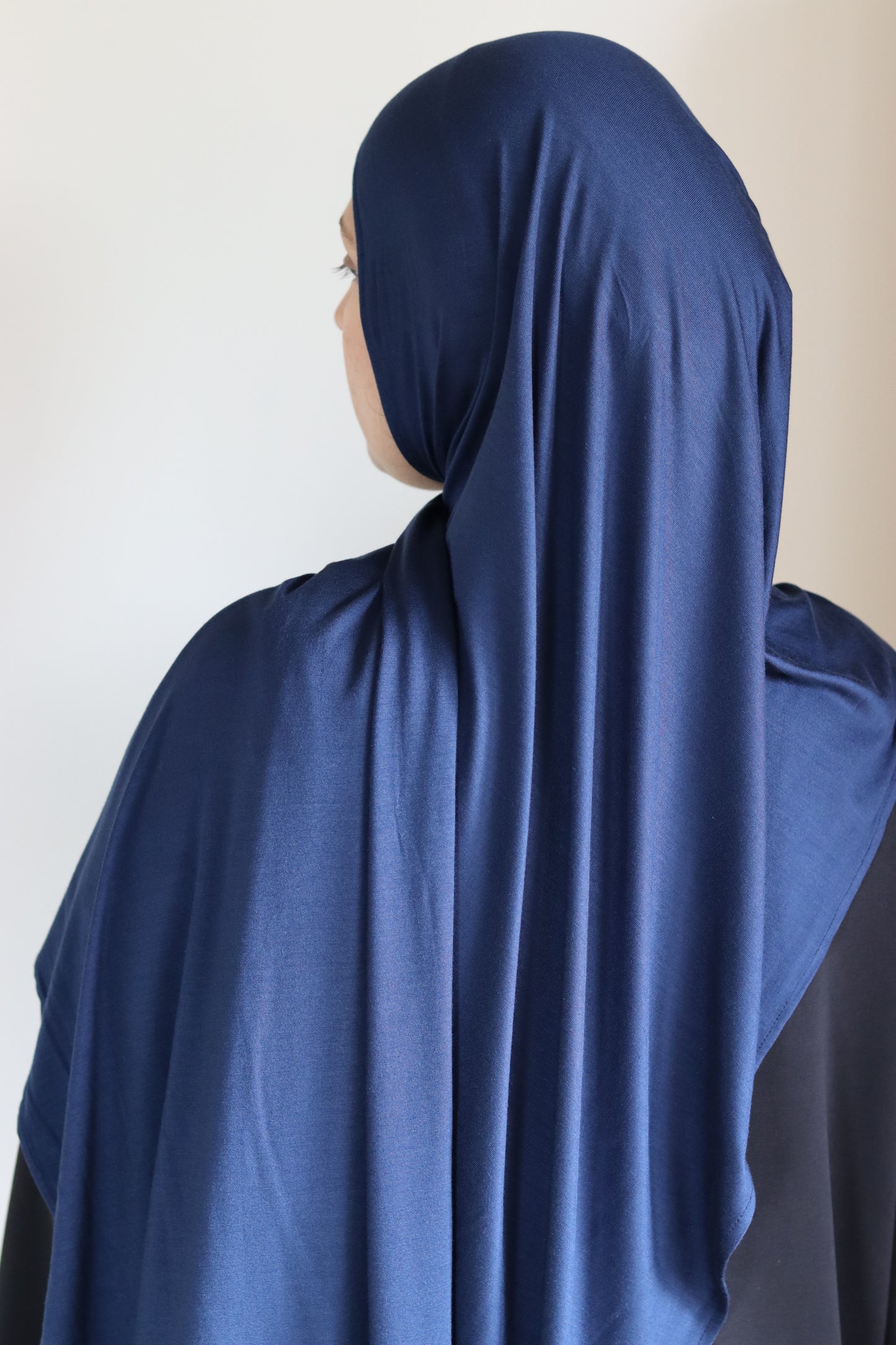 Bamboo Jersey Hijab - Navy