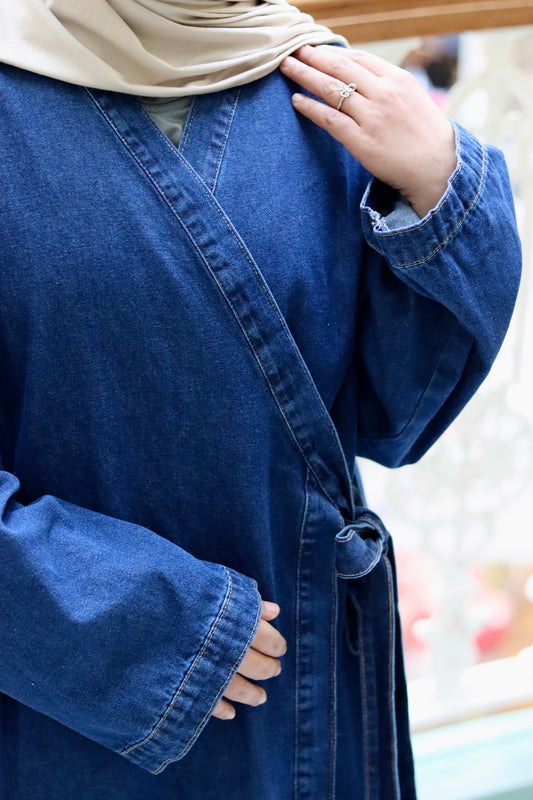 Effortlessly Chic Denim Wrap Dress