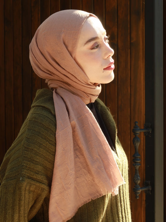 Crinkle Modal Hijab - Dark Mink